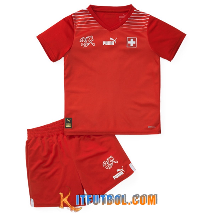 Nueva Camisetas De Futbol Suiza Ninos Primera 2022/2023