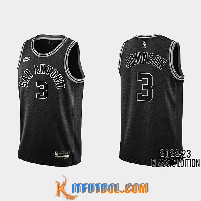 Camisetas San Antonio Spurs (JOHNSON #3) 2022/23 Negro
