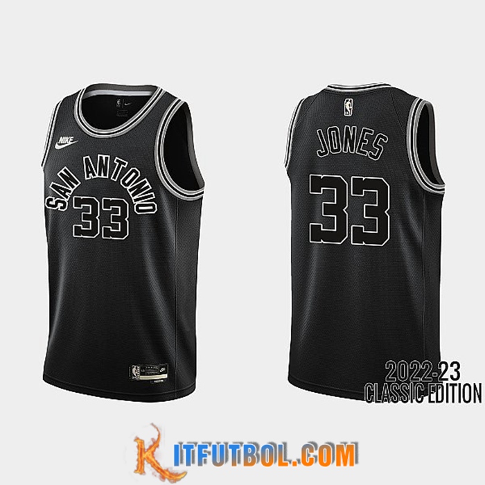Camisetas San Antonio Spurs (JONES #33) 2022/23 Negro