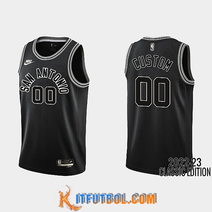 Camisetas San Antonio Spurs (CUSTOM #00) 2022/23 Negro