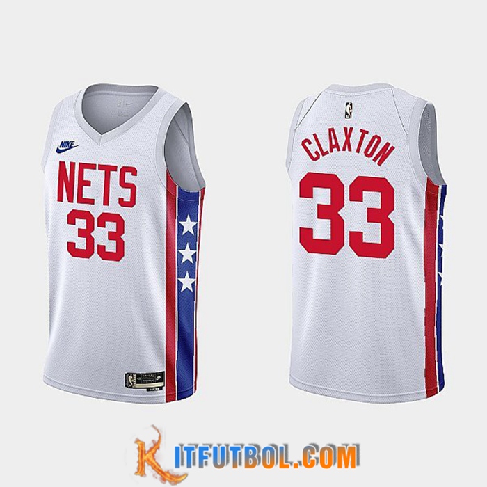 Camisetas Brooklyn Nets (CLAXTON #33) 2022/23 Blanco