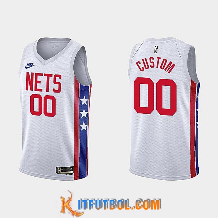 Camisetas Brooklyn Nets (CUSTOM #00) 2022/23 Blanco