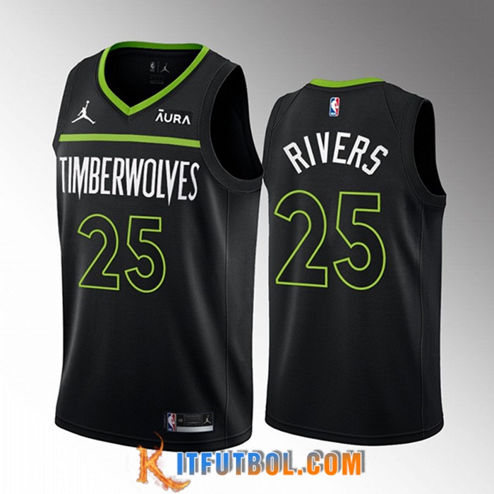 Camisetas Minnesota Timberwolves (RIVERS #25) 2022/23 Negro