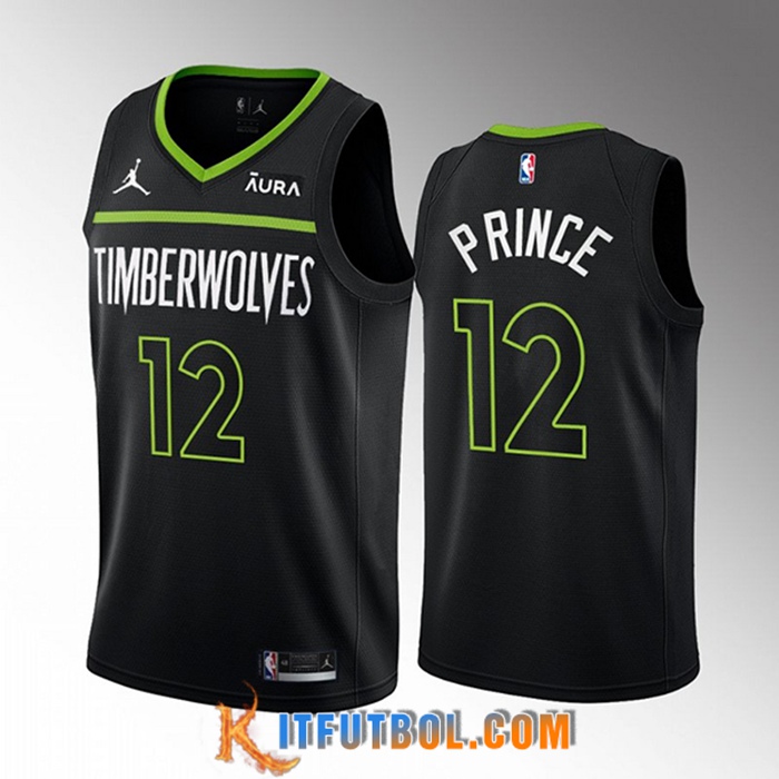 Camisetas Minnesota Timberwolves (PRINCE #12) 2022/23 Negro