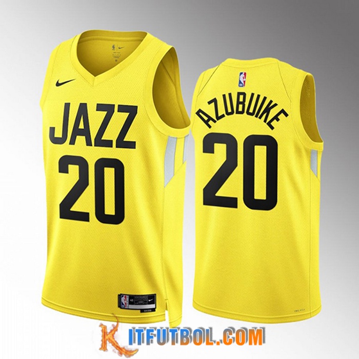 Camisetas Utah Jazz (AZUBUIKE #20) 2022/23 Amarillo