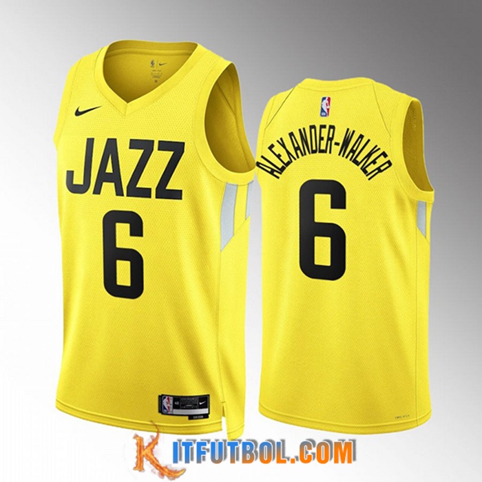 Camisetas Utah Jazz (ALEXANDER-WALXER #6) 2022/23 Amarillo