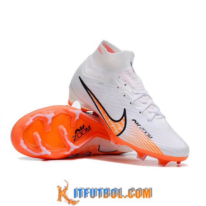 Nike Botas De Fútbol Air Zoom Mercurial Superfly IX Elite FG Blanco/Naranja
