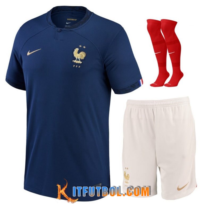 Ensemble Camisetas Francia Primera (Cortos + Calcetines) Copa Del Mundo 2022