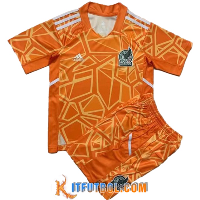 Nueva Camisetas De Futbol México Ninos Portero Naranja 2022/2023
