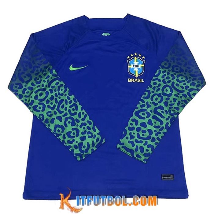Nueva Camisetas De Futbol Brasil Segunda Manga Larga Copa Del Mundo 2022