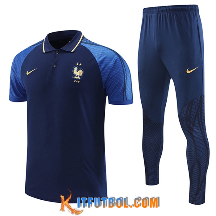 Camiseta Polo Francia Azul Marine 2022/2023