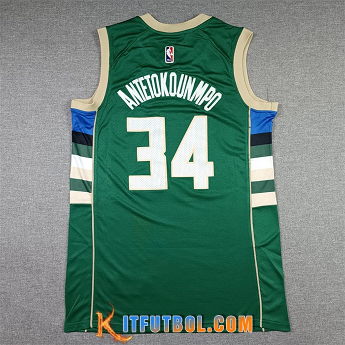 Camisetas Milwaukee Bucks (ANTETOKOUNMPO #34) 2022/23 Verde