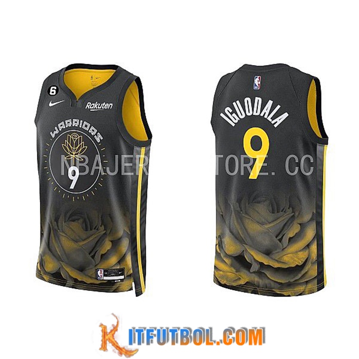 Camisetas Golden State Warriors (IGUODALA #9) 2022/23 Negro/Amarillo