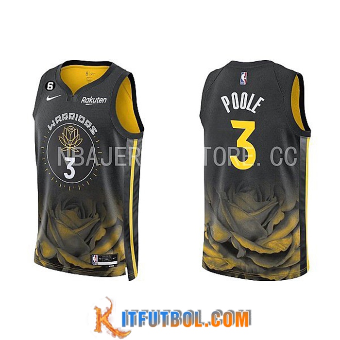 Camisetas Golden State Warriors (POOLE #3) 2022/23 Negro/Amarillo