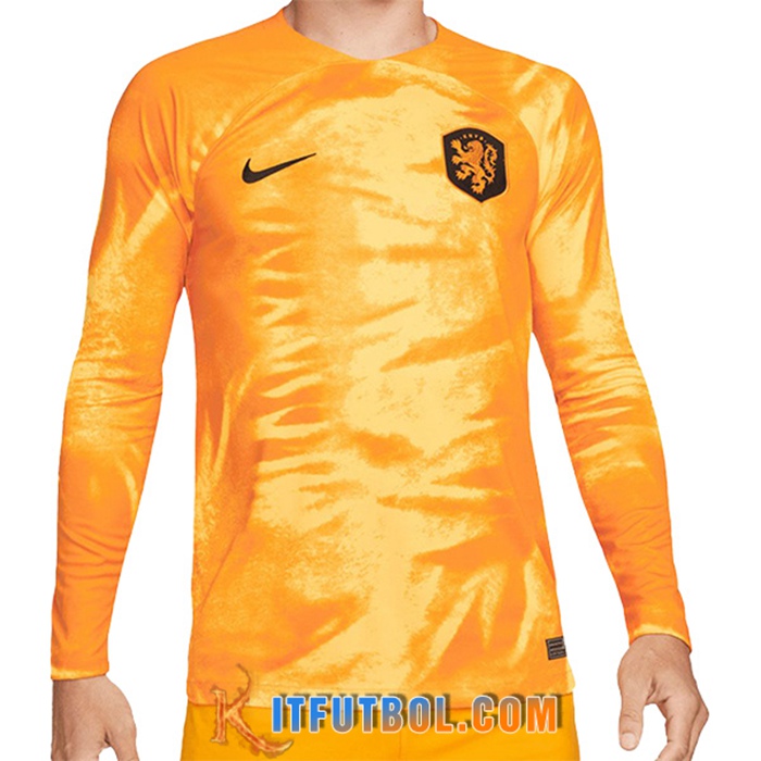 Camisetas De Futbol Países Bajos Primera Manga Larga Copa Del Mundo 2022
