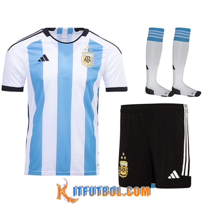 Camisetas De Futbol Argentina 3 Stars Primera (Cortos + Calcetines) 2022/2023