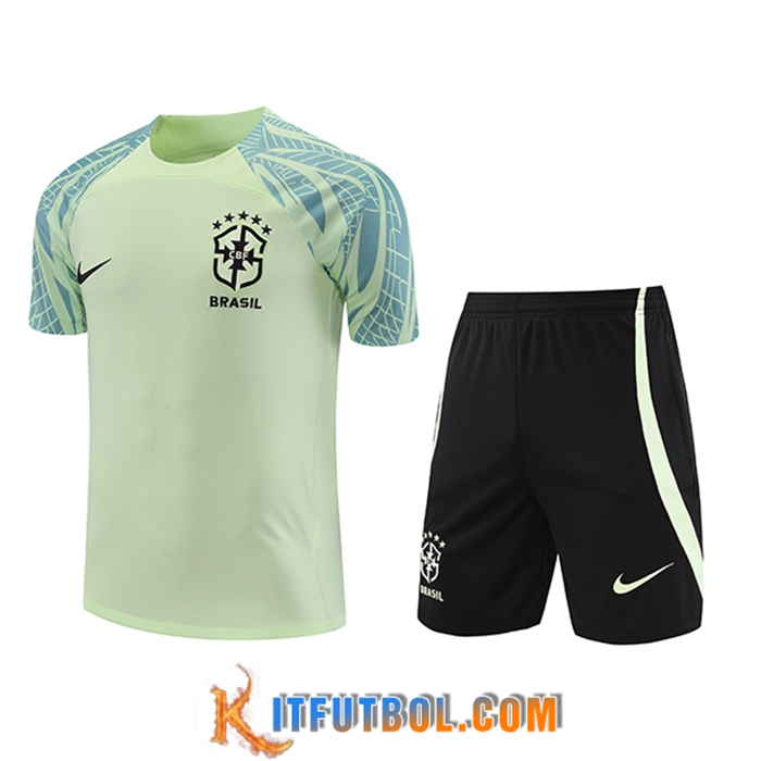 Camiseta Entrenamiento + Cortos Brasil Verde 2022/2023