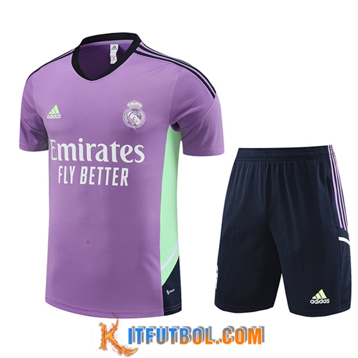 Camiseta Entrenamiento + Cortos Real Madrid Violeta 2023/2023
