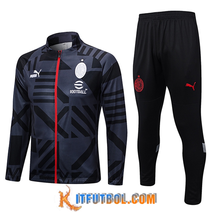 Chandal Equipos De Futbol - Chaqueta AC Milan Negro/Gris 2023/2023